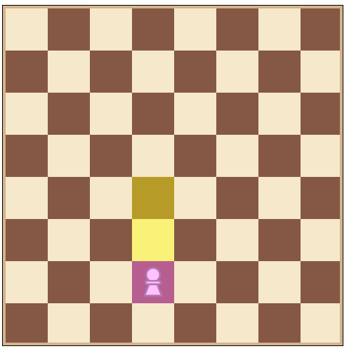 Two steps of pawn move